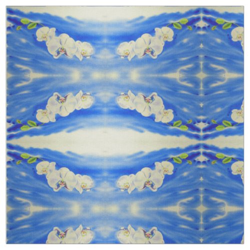 Orchid Watercolor painting breeze Clouds Mandala Fabric