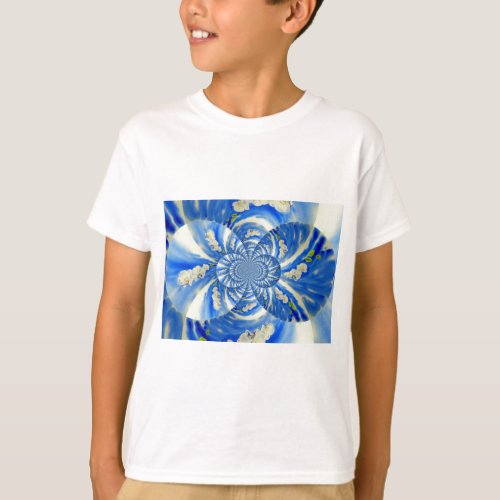 Orchid Watercolor painting breeze Clouds Mandala T_Shirt