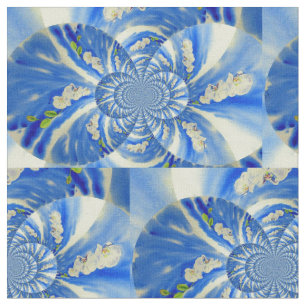 Orchid Watercolor painting, Clouds Mandala Fabric