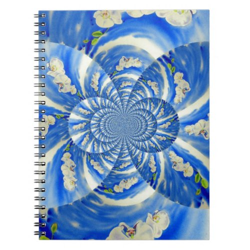 Orchid Watercolor painting Clouds Mandala Notebook