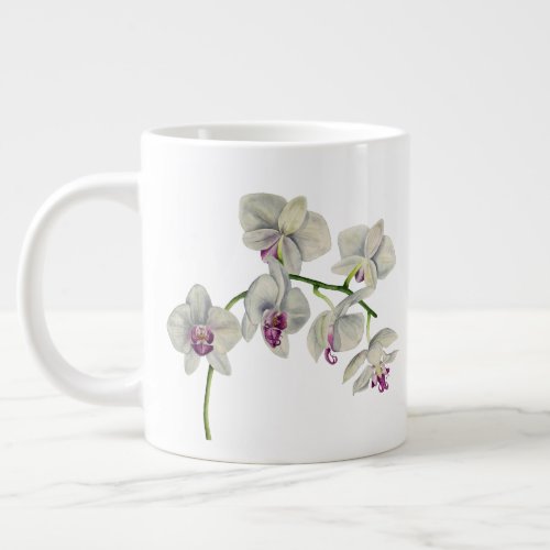 Orchid Watercolor Painting Large Coffee Mug