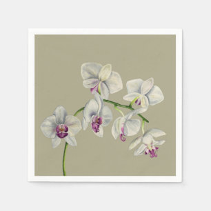 Orchid Watercolor Painting Napkins