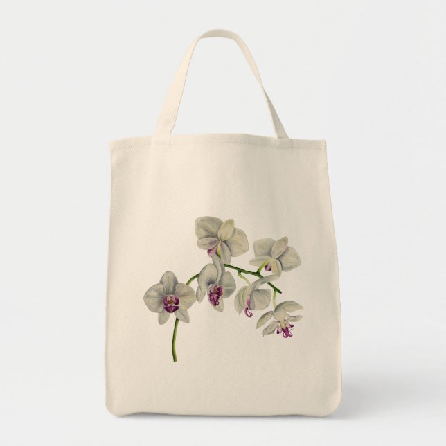 Orchid Watercolor Painting Tote Bag (Front)