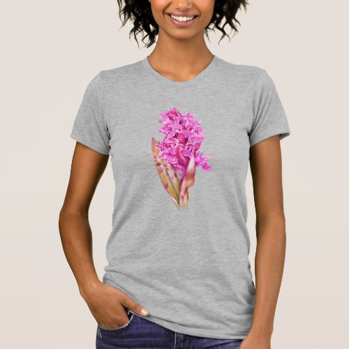 Orchid watercolour art pink purple t_shirt