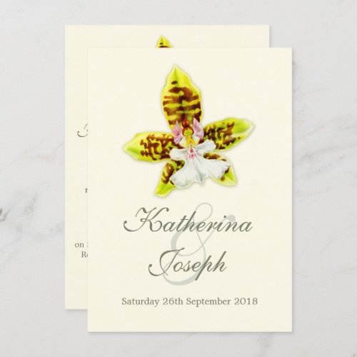 Orchid wedding flower painting invitation