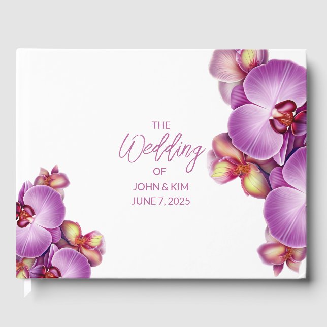 Orchid Wedding Guest Book (Front)