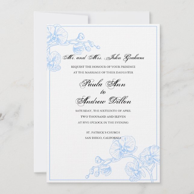 Orchid Wedding Invitation (Front)