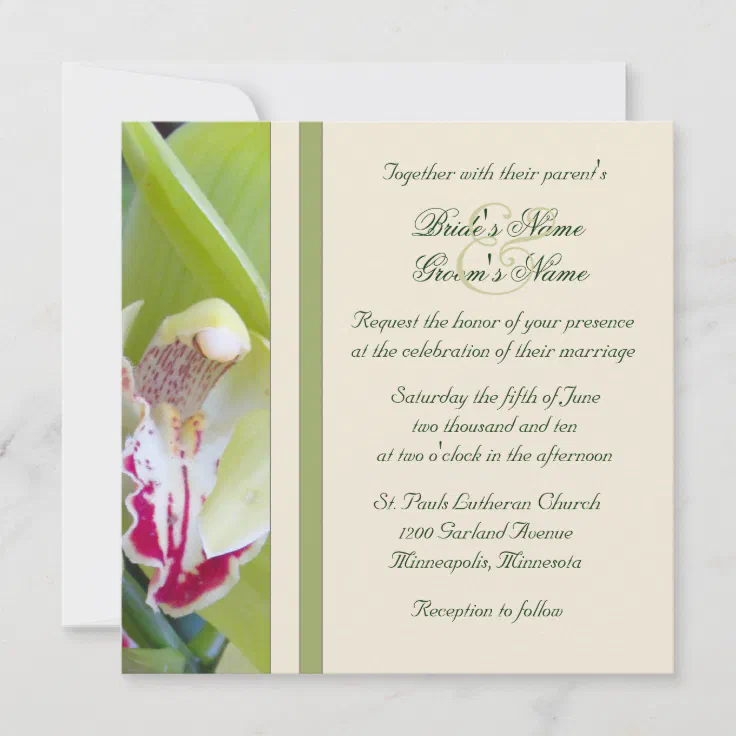 Orchid Wedding Invitation 