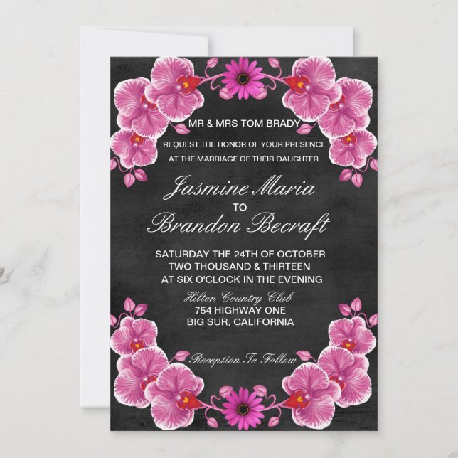 Orchid Wedding Invitation (Front)