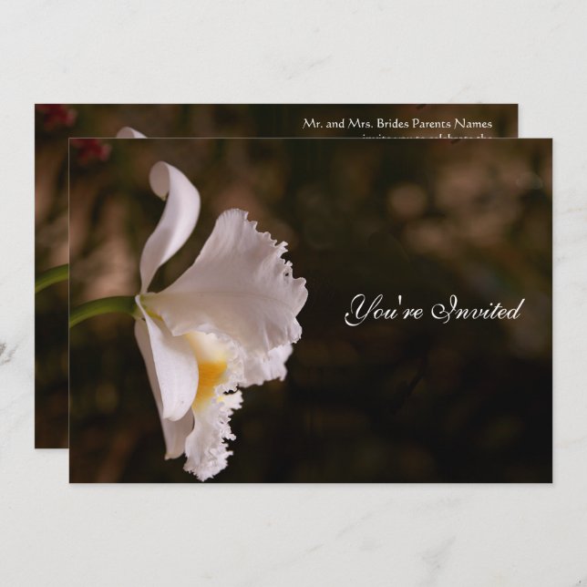 Orchid Wedding Invitation (Front/Back)