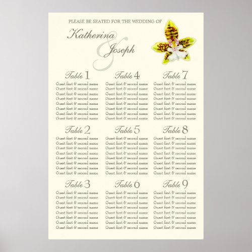 Orchid Wedding Seating Table Planner 1_9 Poster