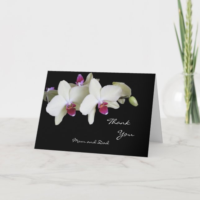 Orchid Wedding Thank You Card to Parents (Front)