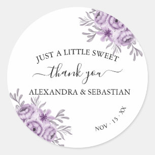 Orchid Wedding Thank You Classic Round Sticker