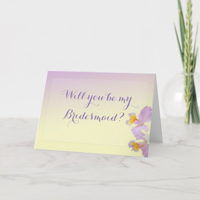 Orchid Will You Be My Bridesmaid Cards (Front)