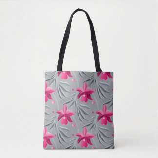 orchid with dancing leaves tote bag