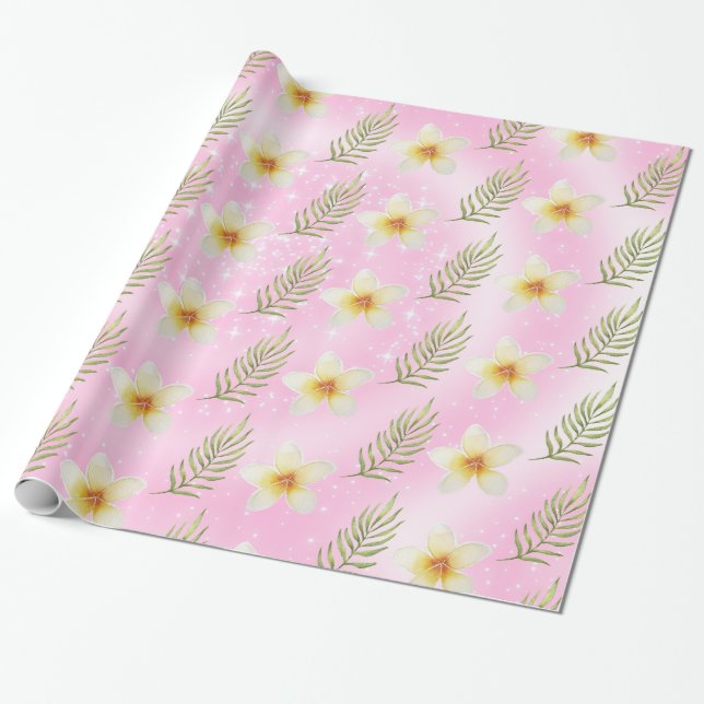 Orchid With Ferns Wrapping Paper (Unrolled)