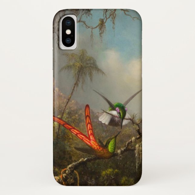 Orchid with Two Hummingbirds Heade Case-Mate iPhone Case (Back)
