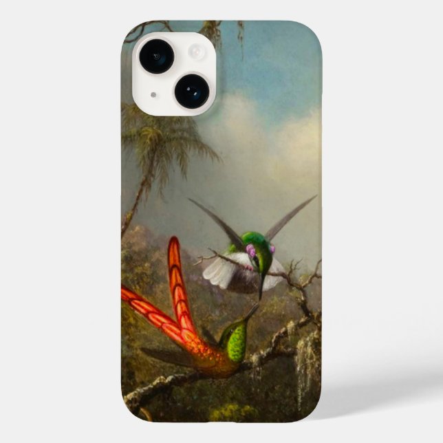Orchid with Two Hummingbirds Heade Case-Mate iPhone Case (Back)