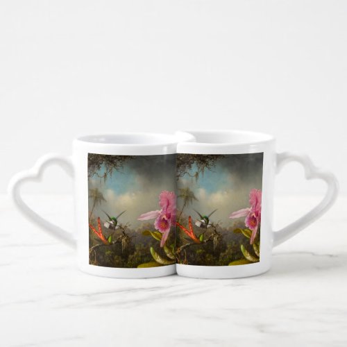 Orchid with Two Hummingbirds Heade Coffee Mug Set