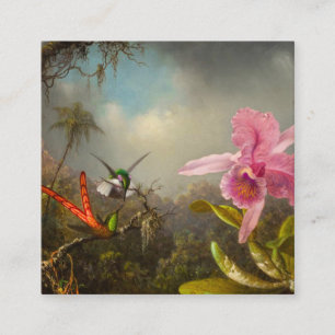 Orchid with Two Hummingbirds Heade Enclosure Card