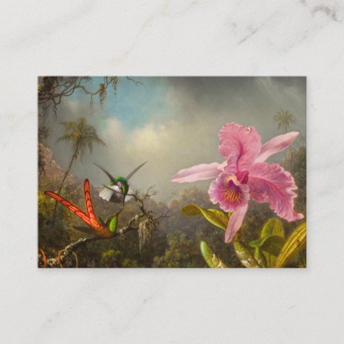 Orchid with Two Hummingbirds Heade Enclosure Card