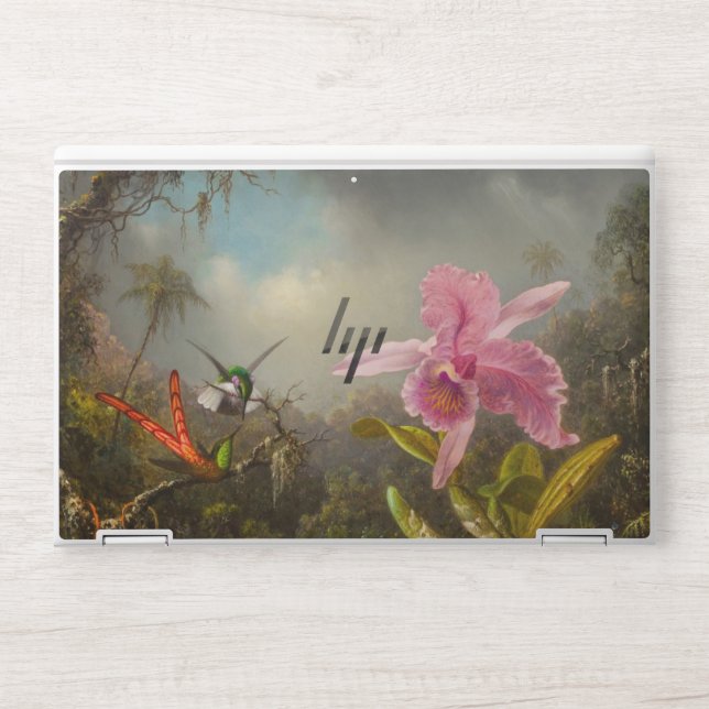 Orchid with Two Hummingbirds Heade HP Laptop Skin (Front)