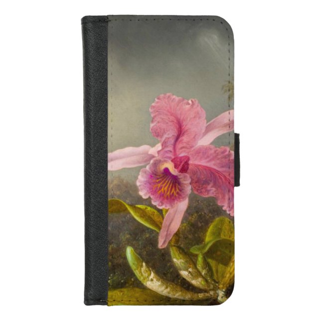 Orchid with Two Hummingbirds Heade iPhone Wallet Case (Front)