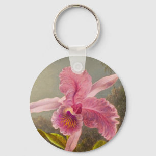 Orchid with Two Hummingbirds Heade Keychain