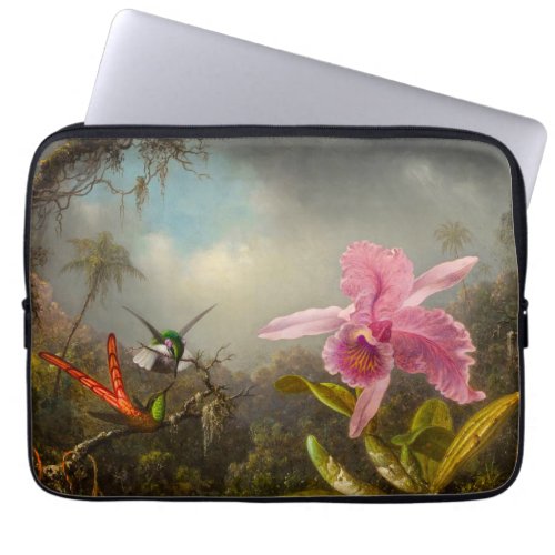 Orchid with Two Hummingbirds Heade Laptop Sleeve