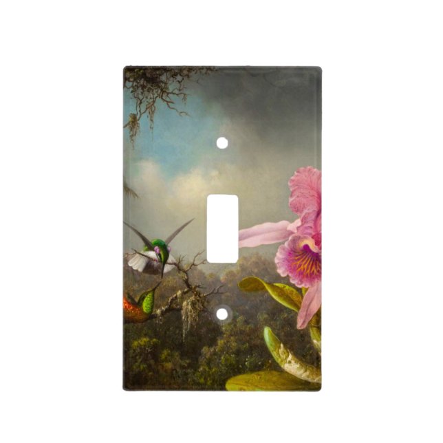 Orchid with Two Hummingbirds Heade Light Switch Cover (Front)