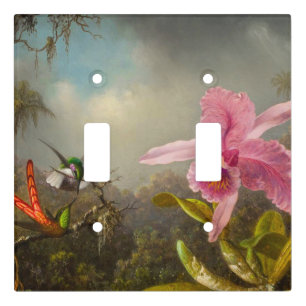 Orchid with Two Hummingbirds Heade Light Switch Cover