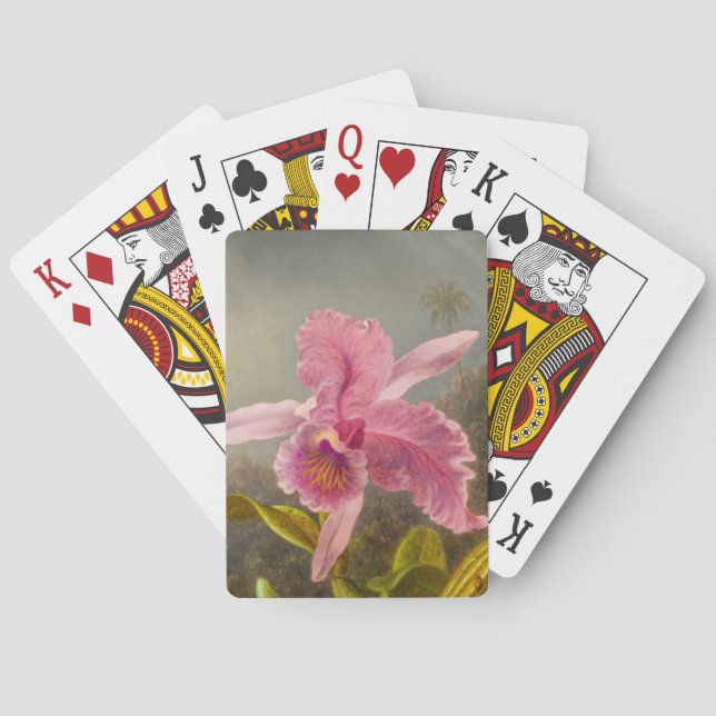 Orchid with Two Hummingbirds Heade Poker Cards (Back)