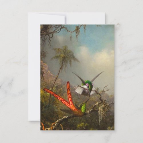 Orchid with Two Hummingbirds Heade RSVP Card