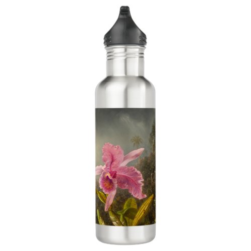 Orchid with Two Hummingbirds Heade Stainless Steel Water Bottle