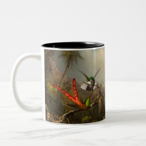 Orchid with Two Hummingbirds Heade Two_Tone Coffee Mug