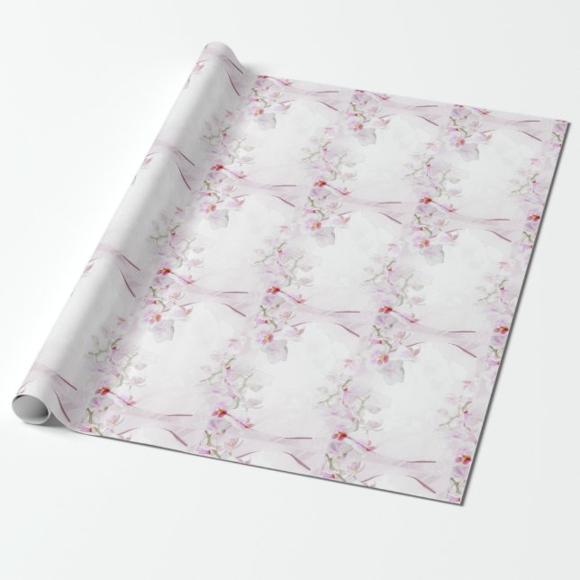 Orchid wrapping paper (Unrolled)