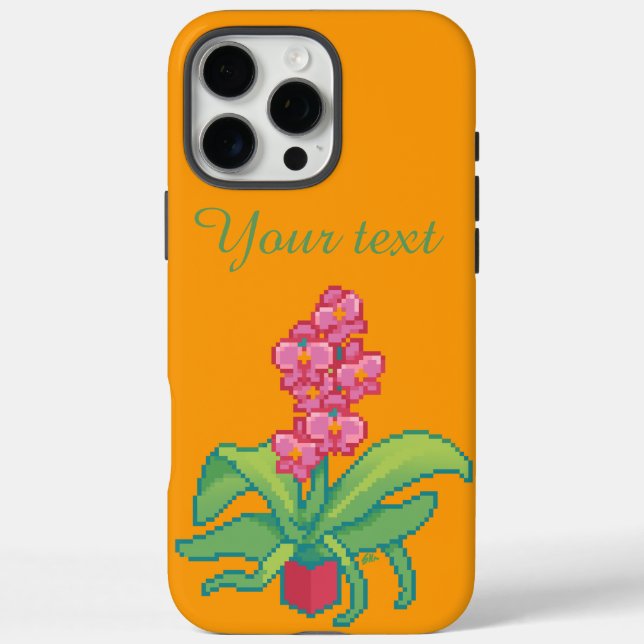 Orchidee, orchid , pixel art Case-Mate iPhone case (Back)
