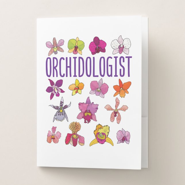 Orchidologist Orchid Lover Orchids Flower Garden Pocket Folder (Front)