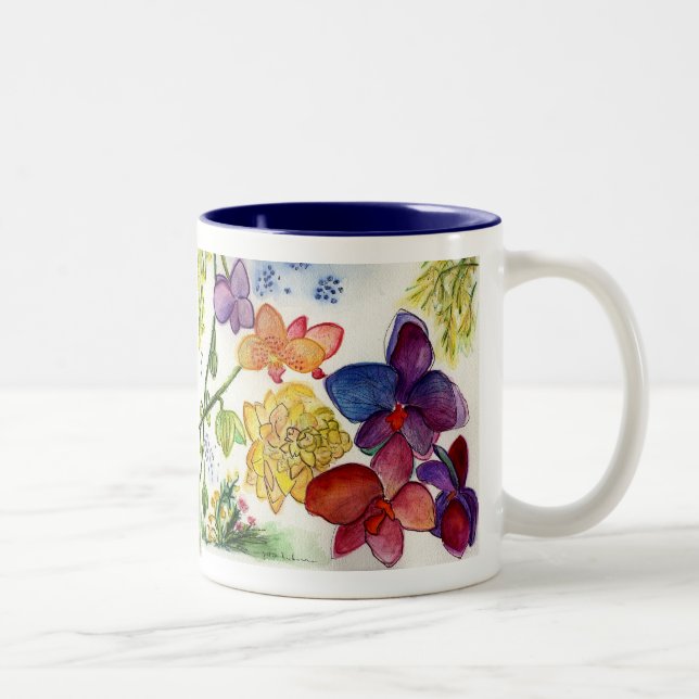 Orchids 39 and 40 diptych Two-Tone coffee mug (Right)