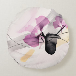 Orchids abstract pattern background round pillow
