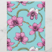 Orchids and chains, pink and blue (Back)