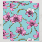 Orchids and chains, pink and blue (Front/Back)