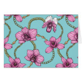 Orchids and chains, pink and blue (Front Horizontal)