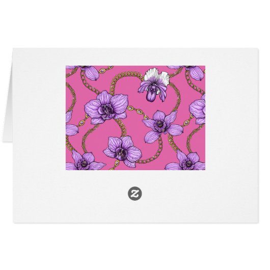 Orchids and chains, violet and pink (Back Horizontal)