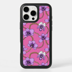 Orchids and chains, violet and pink iPhone 16 pro max case