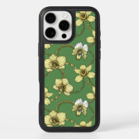 Orchids and chains, yellow and kelly green