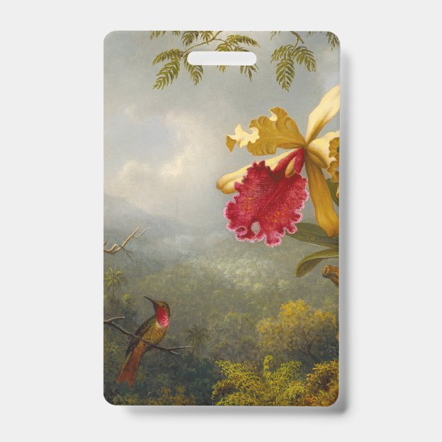 Orchids and Hummingbird Heade Badge (Front)