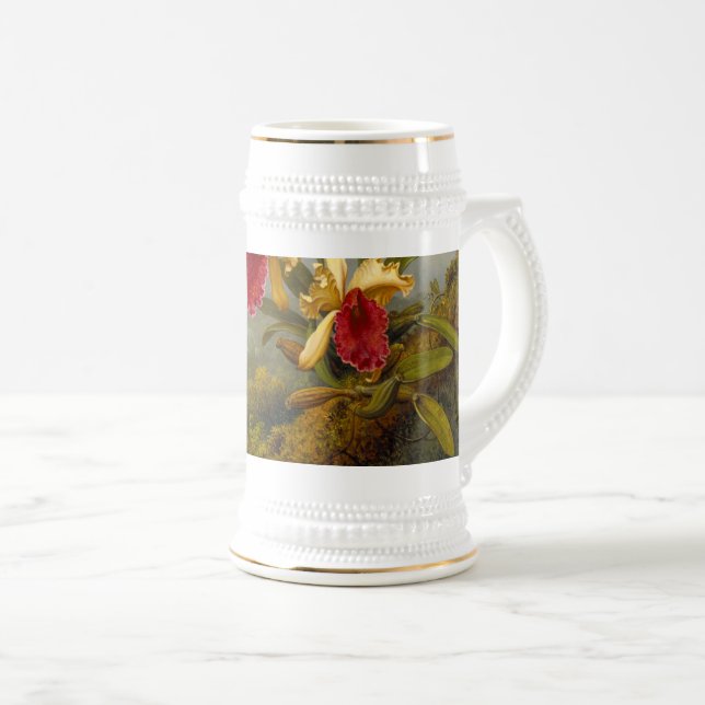 Orchids and Hummingbird Heade Beer Stein (Front Right)