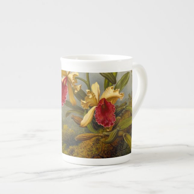 Orchids and Hummingbird Heade Bone China Mug (Front Right)