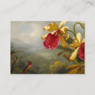 Orchids and Hummingbird Heade Enclosure Card
